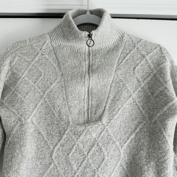 Vineyard Vines Cashmere Wool Sweater Size XXS Gray 1/4 Zip Mock Neck - Picture 3 of 11